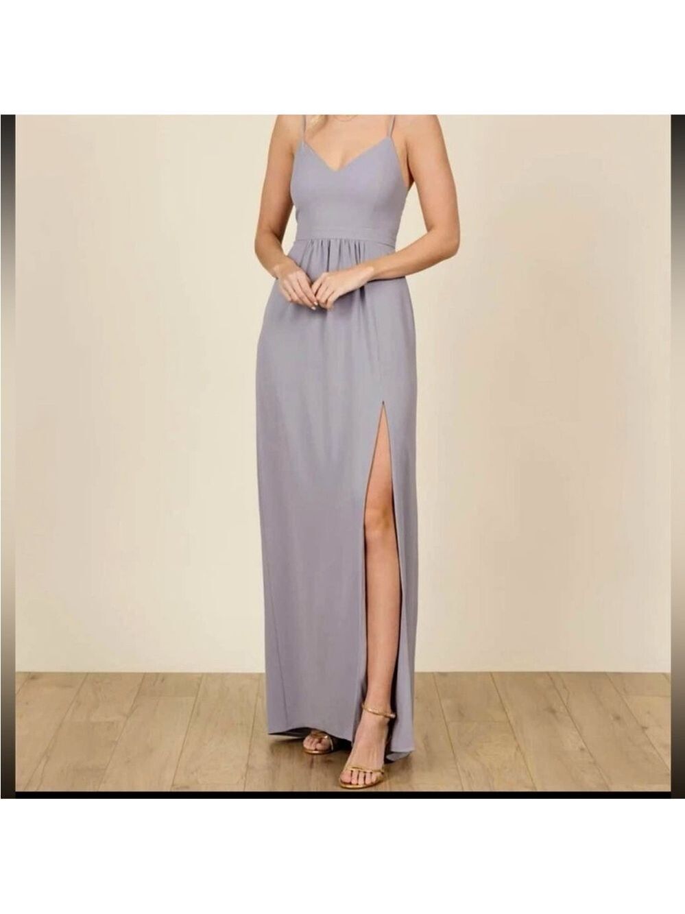 Park & Fifth White Sleeveless Maxi Dress with Slit